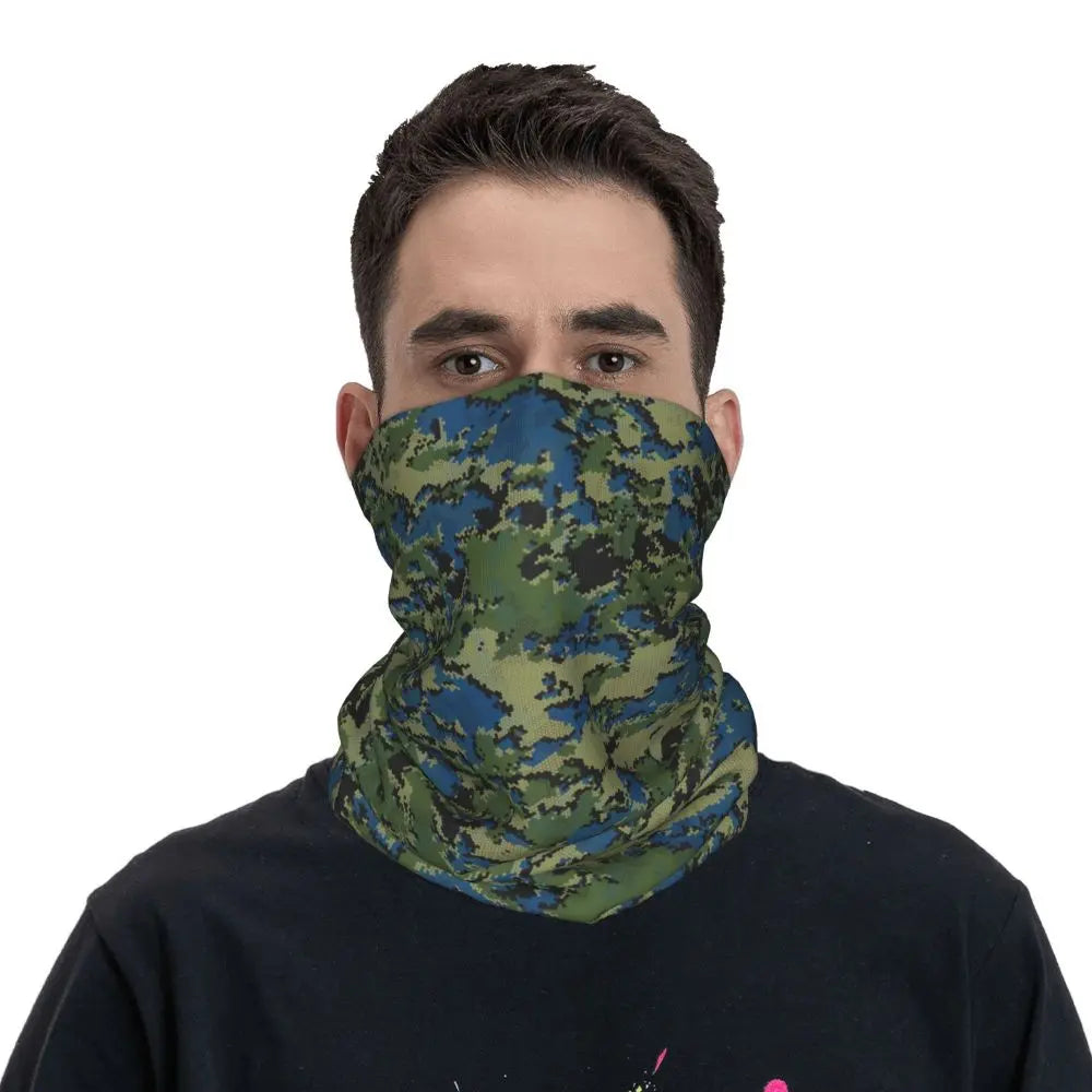 Custom Flecktarn Camo Bandana Neck Gaiter Windproof Face Scarf Cover Men Women Woodland Camouflage Headwear Tube Balaclava