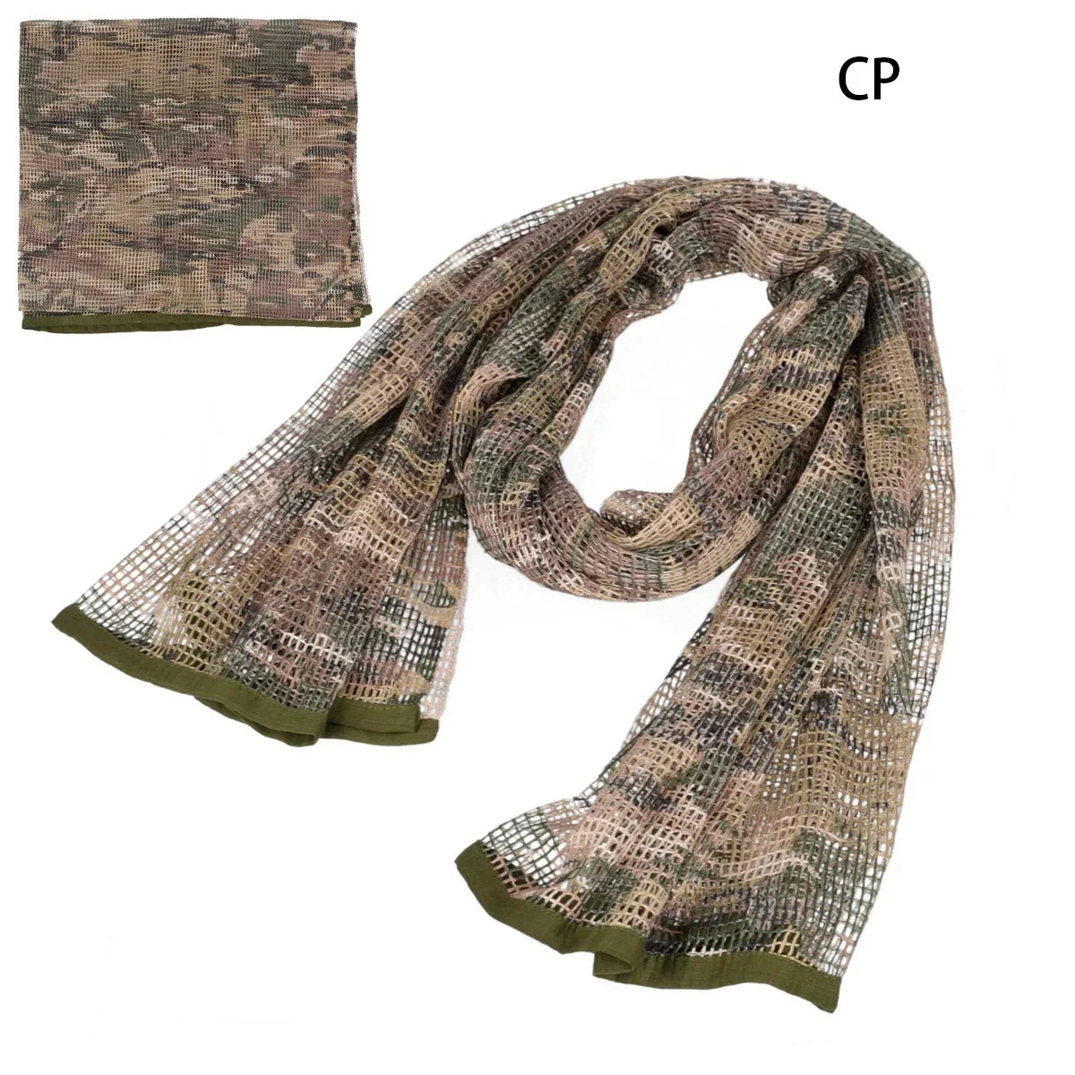 Camouflage Netting Scarf Sniper Veil Camo Mesh Face Scarf Veil Shemagh Head Wrap for Outdoor Camping Hiking Hunting Shooting