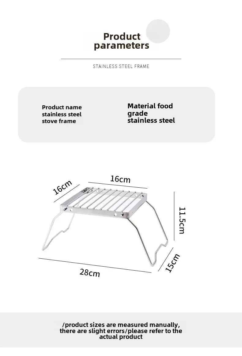 Folding Campfire Grill Stainless Steel Portable Multifunctional High Temperature Corrosion Resistance Outdoor Camping