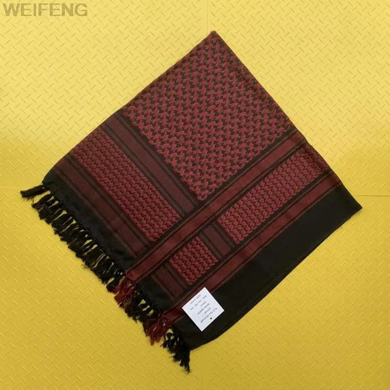 Tactical Arab Keffiyeh Shemagh Scarf Cotton Winter Shawl Neck Warmer Cover Head Wrap Windproof Hiking Camping Scarf Men Women