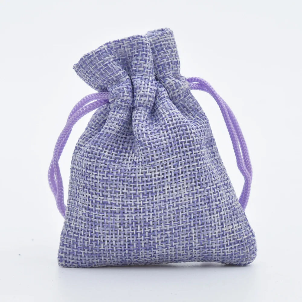 5pcs Multisize Jute Burlap Linen Drawstring Bag Christmas Halloween Gift Bags Wedding Birthday Party Candy Chocolate Packing Bag
