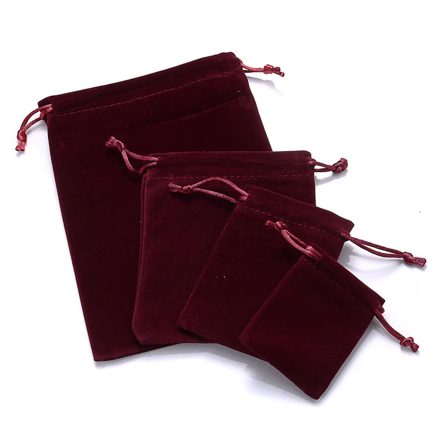 10Pcs/Lot Drawstring Velvet Sachet 5x7/7x9/10x12/13x18cm Pouches Small Size Jewelry Gift Display Packing Bags Can Customized