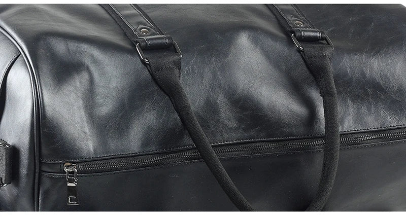 Leather Handbag Gym Bag Fitness Travel Shoe Pocket Luggage Outdoor Shoulder Crossbody Duffle Side Sac De Sports Bag For Men