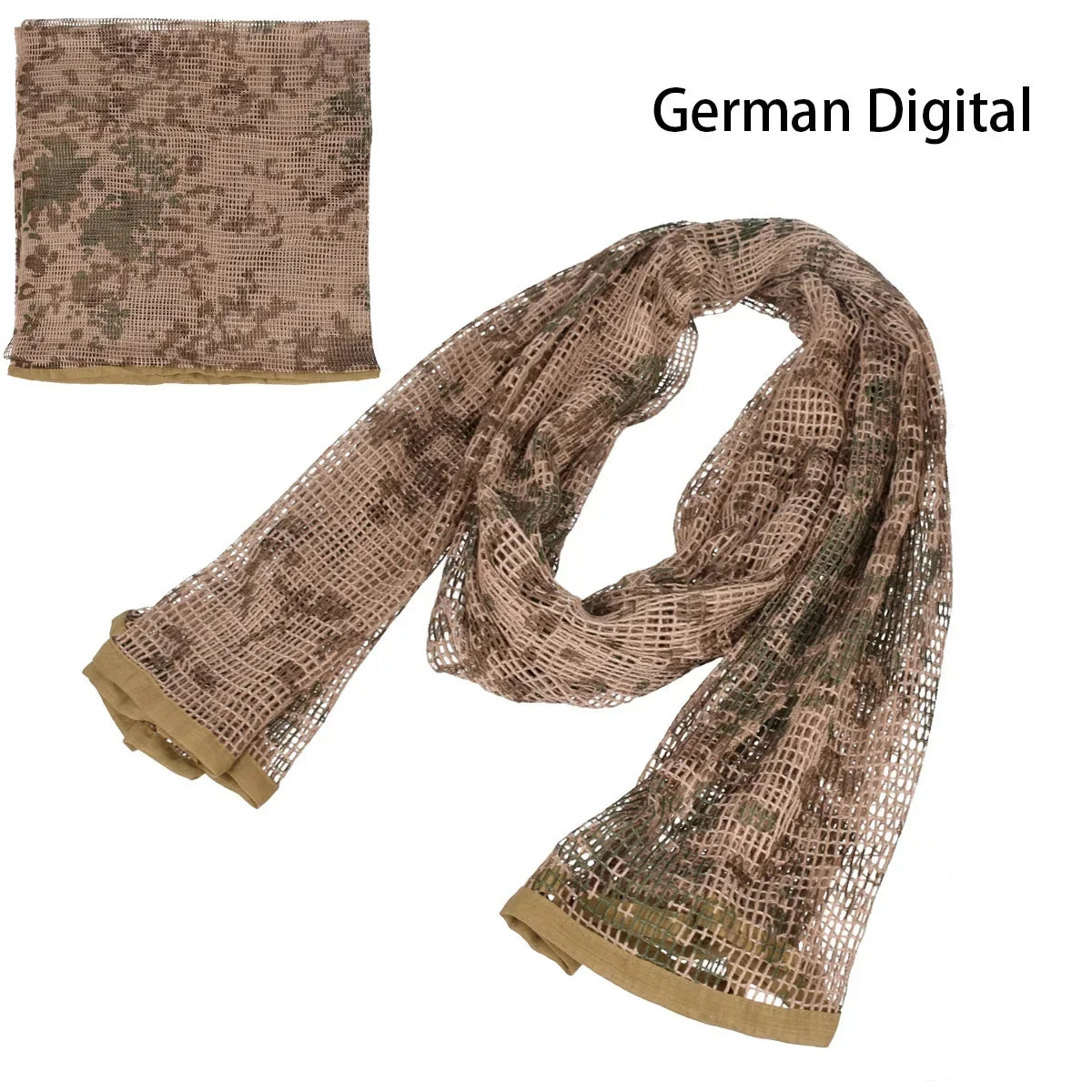 Camouflage Netting Scarf Sniper Veil Camo Mesh Face Scarf Veil Shemagh Head Wrap for Outdoor Camping Hiking Hunting Shooting