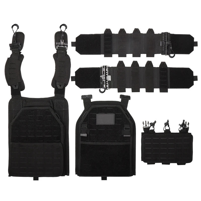 YAKEDA Tactical Vest 6094 Fast detachable light laser cut outdoor hunting black gear carry vest of high quality