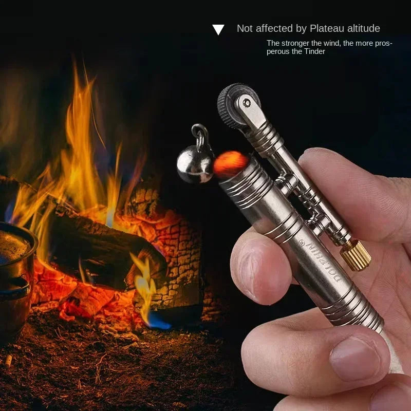 New Metal Windproof Match Rope Kerosene Lighter Outdoor Camping Survival Retro Vintage Tinder Smoking Accessories Gadgets.