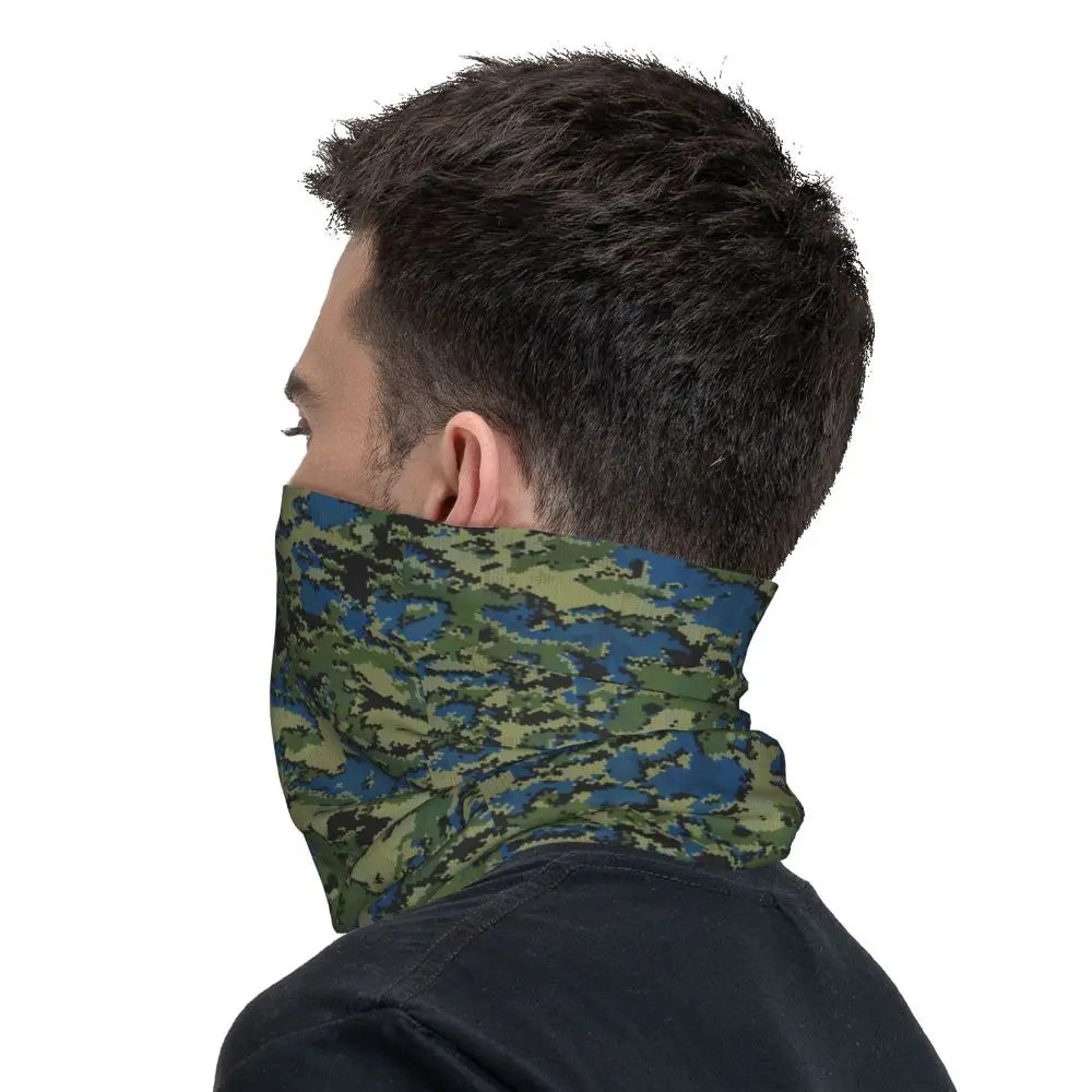 Custom Flecktarn Camo Bandana Neck Gaiter Windproof Face Scarf Cover Men Women Woodland Camouflage Headwear Tube Balaclava