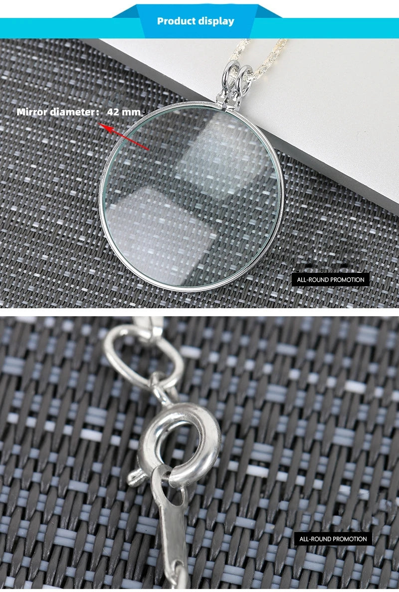 Magnifying Glass Reading Glasses Pendant Jewelry Optical Magnifier with Chain Necklace Neckglasses Portable Monocle Dropshipping