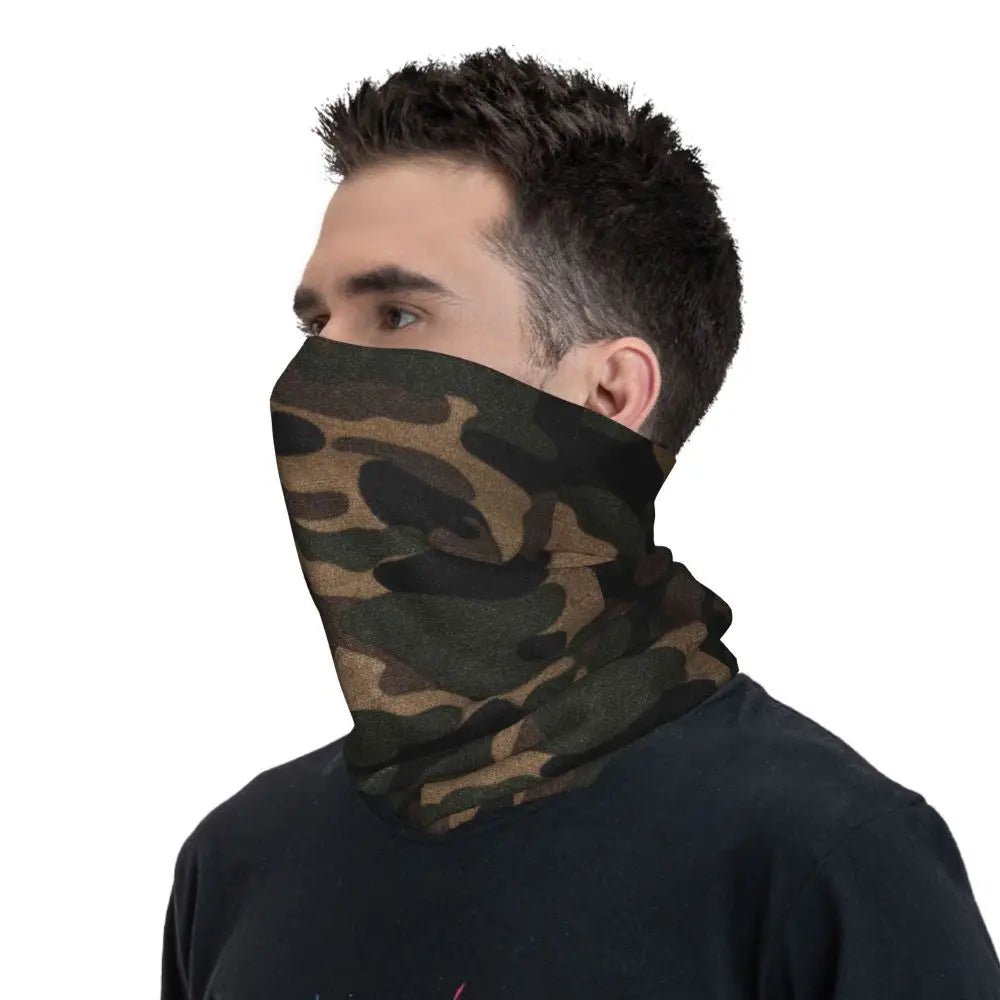 Custom Flecktarn Camo Bandana Neck Gaiter Windproof Face Scarf Cover Men Women Woodland Camouflage Headwear Tube Balaclava