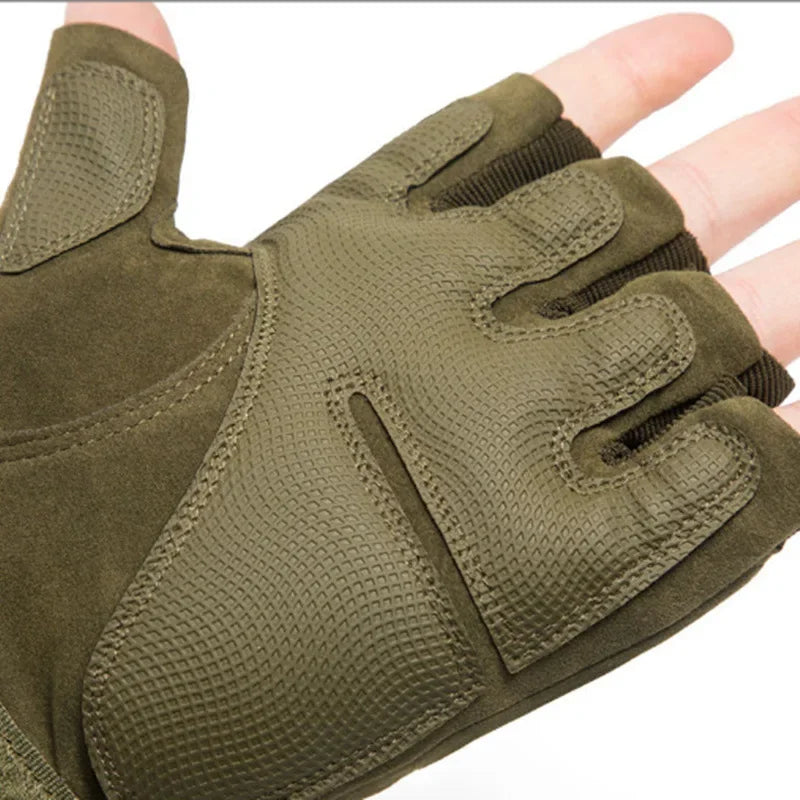 Fitness Anti Slip Cycling Gloves, Wear-resistant Outdoor Tactical Sports Climbing Half Finger Gloves