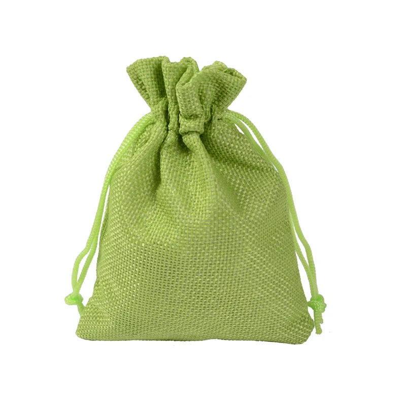 5pcs Multisize Jute Burlap Linen Drawstring Bag Christmas Halloween Gift Bags Wedding Birthday Party Candy Chocolate Packing Bag