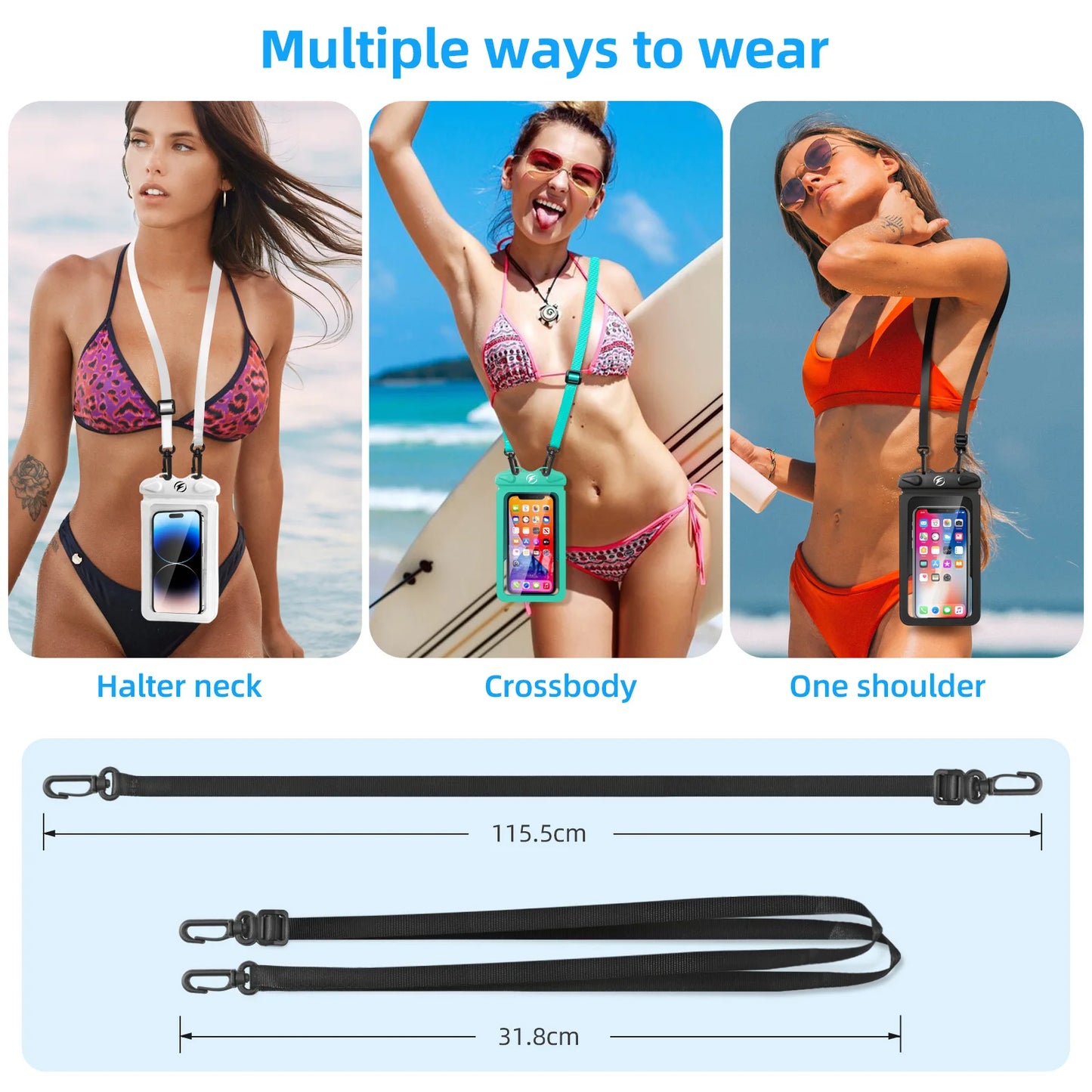 Waterproof Underwater PVC Package Pouch Diving Bags For iPhone Outdoor Mobile Phone Double Pocket Case For Samsung Xiaomi Huawei