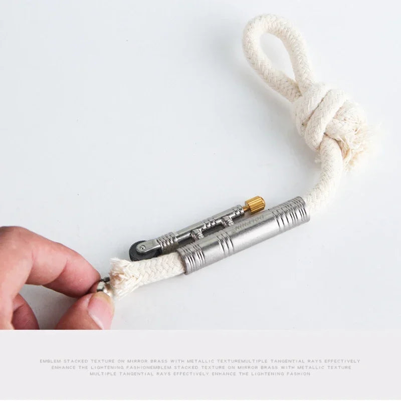 New Metal Windproof Match Rope Kerosene Lighter Outdoor Camping Survival Retro Vintage Tinder Smoking Accessories Gadgets.