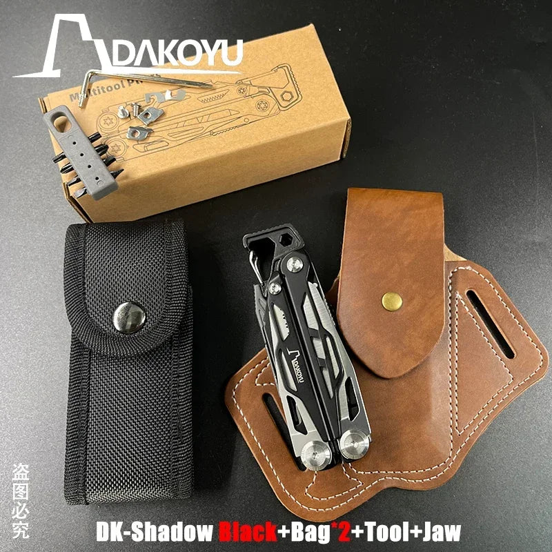 DAKOYU DKShadow Multitool Camping Pliers with Emergency Whistle -8 Color Compact Outdoor Tool, Suitable for Hiking and Camping