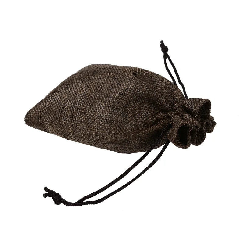 5pcs Multisize Jute Burlap Linen Drawstring Bag Christmas Halloween Gift Bags Wedding Birthday Party Candy Chocolate Packing Bag