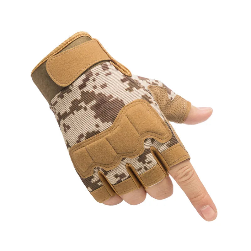 Men Women Tactical Military Army Shooting Cut Proof Fingerless Gloves Anti-Slip Outdoor Sports Paintball Airsoft Bicycle Gloves