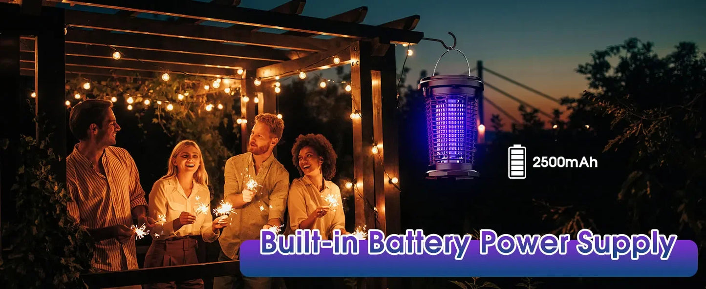 Solar Bug Zapper for Outdoor, USB Rechargeable Bug Zapper with 5.5W Solar Power, 4500V Mosquito Killer Lamp,Garden,Camping