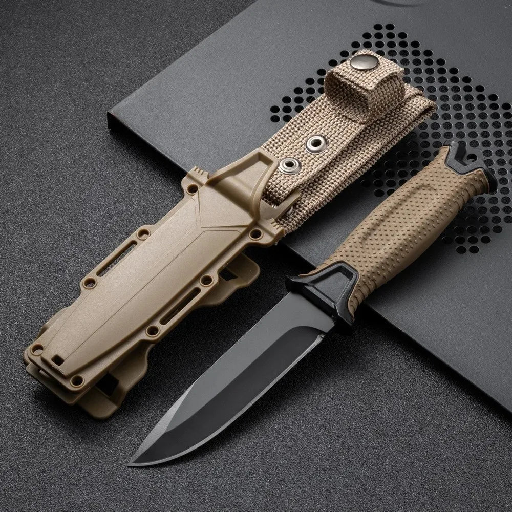 Outdoor knife camping defense straight knife wilderness survival sharp tactical knife carry survival knife high hardness knife