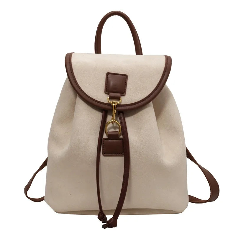 Fashion Women's Stylish Double Shoulder Backpack Large Capacity College Book Bag with Elegant Design Trendy Handbag for Students