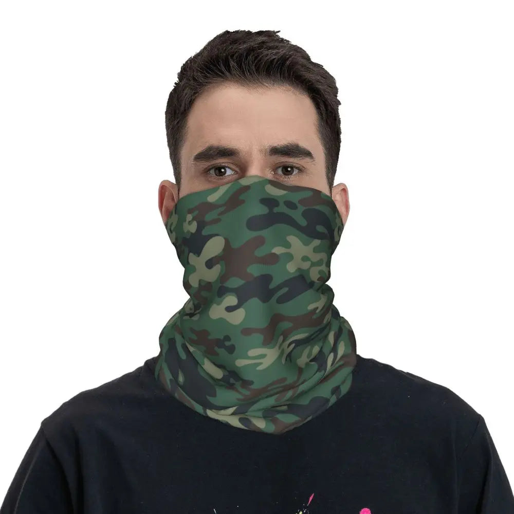 Custom Flecktarn Camo Bandana Neck Gaiter Windproof Face Scarf Cover Men Women Woodland Camouflage Headwear Tube Balaclava