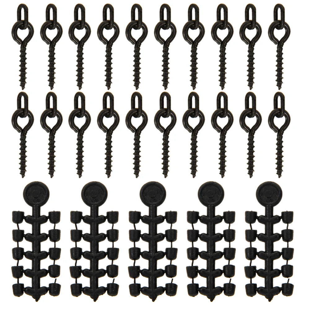 20 Pcs Fishing Screws 50 Pcs Hook Stop Carp Hook Fasteners Carp Bait Screws Carp Fishing Stopper For Fishing Rig Boilies Fish