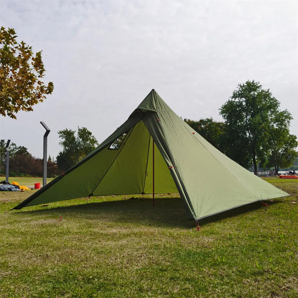 Outdoor 2 People Ultralight Mountain Gear with 2 Door Spire Tent Waterproof Camping tourist with Chimney Hole Hot Tent Camp