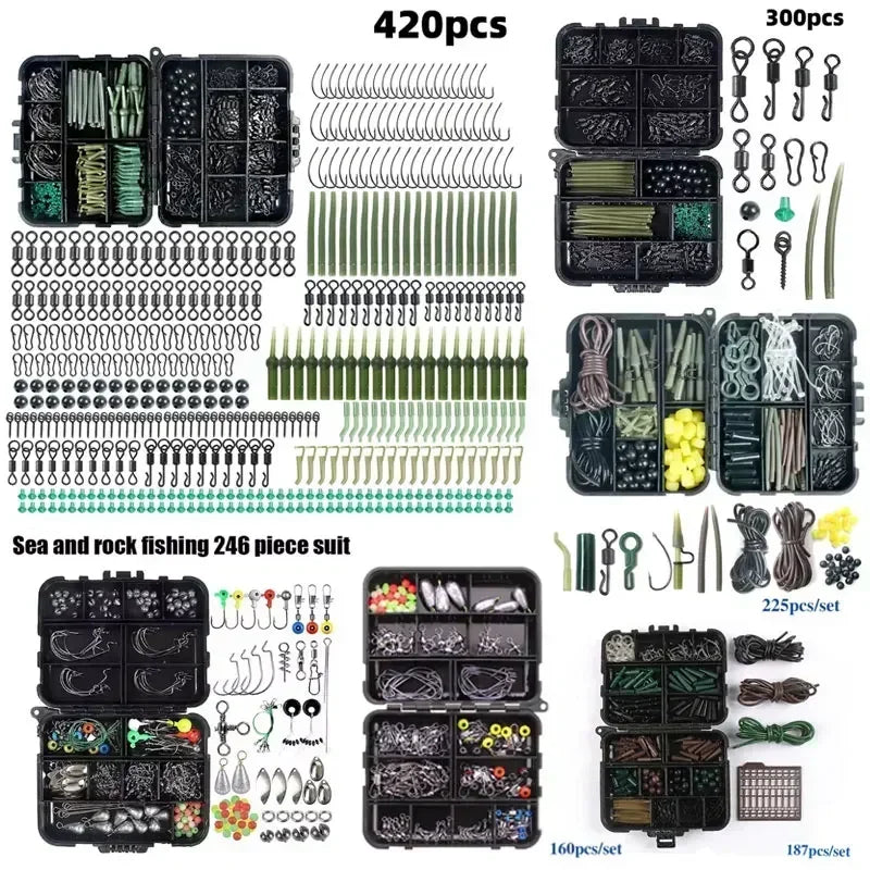 Articulos De Pesca Carp Fishing Tackle Kit Anti Tangle Sleeves Hook Stop Beads Swivels All for Fishing Goods Accessories