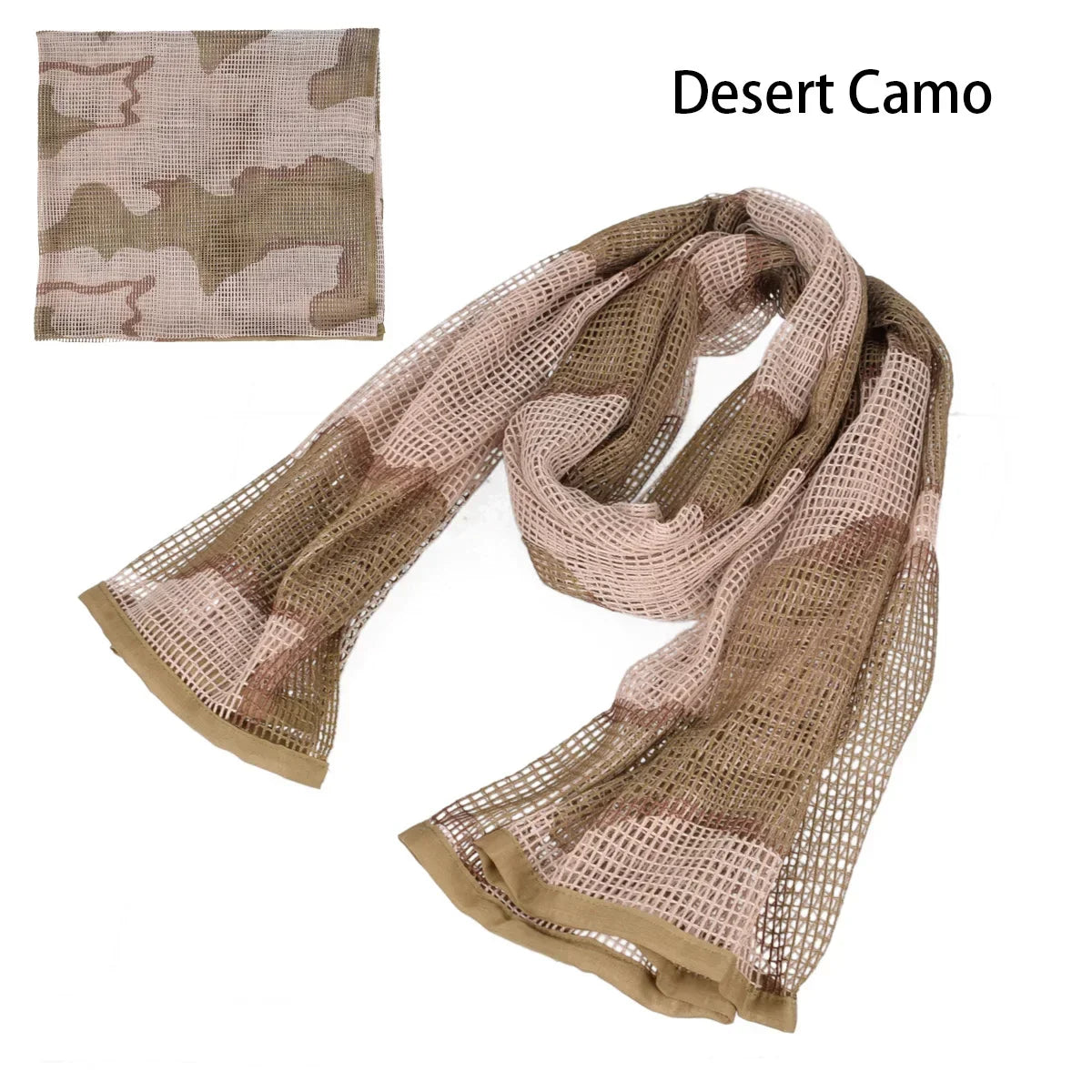 Camouflage Netting Scarf Sniper Veil Camo Mesh Face Scarf Veil Shemagh Head Wrap for Outdoor Camping Hiking Hunting Shooting