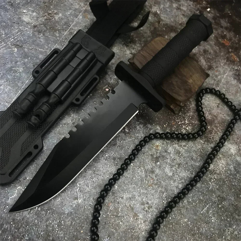 Survival Fixed Blade Knife Sharp 5Cr13Mov Blade with Sheath Camping Portable Outdoor Utility Knife EDC Tactical Hunting Tool
