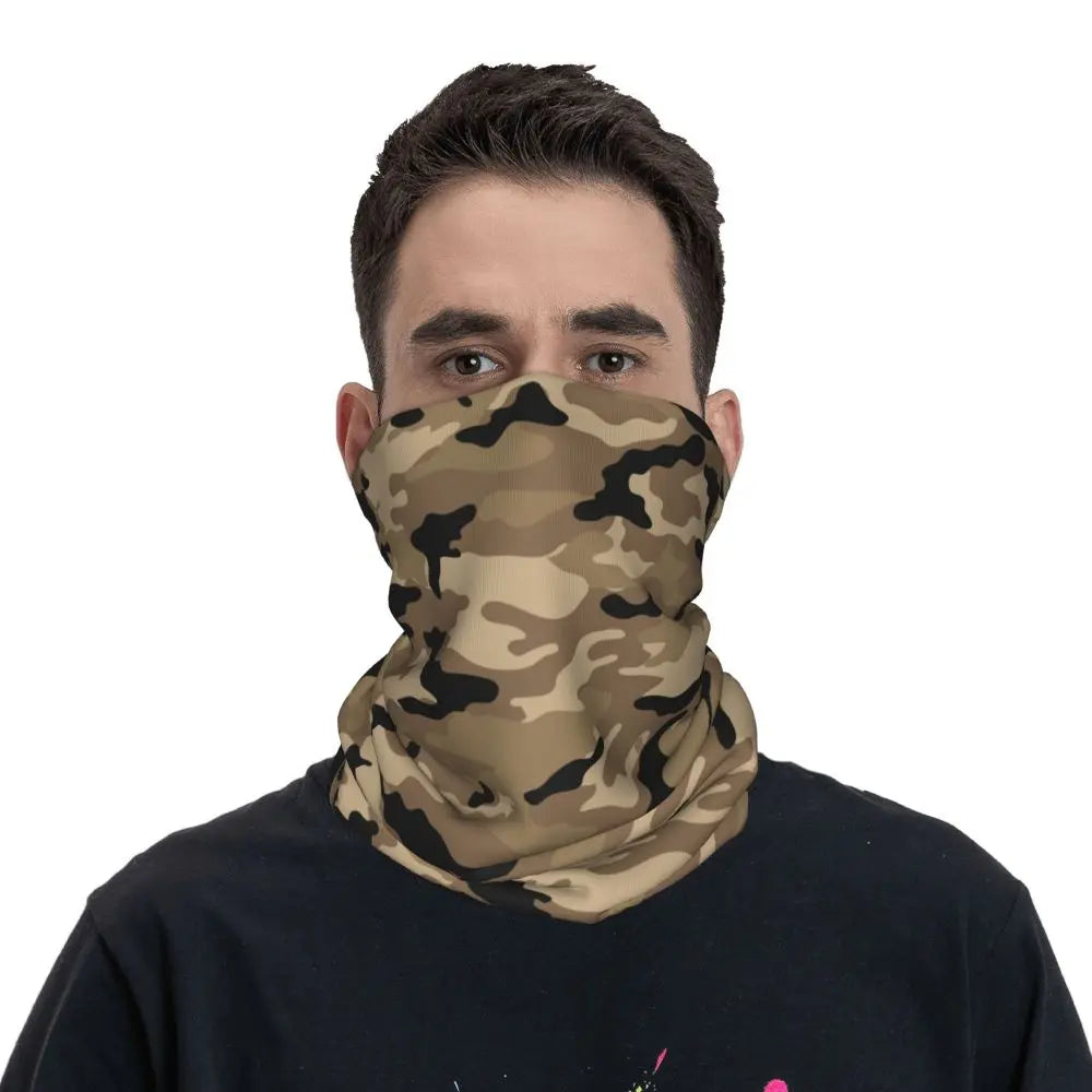 Custom Flecktarn Camo Bandana Neck Gaiter Windproof Face Scarf Cover Men Women Woodland Camouflage Headwear Tube Balaclava