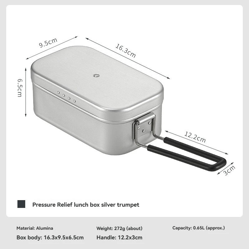 CAMPINGMOON S-2013 Aluminum Oxide Portable Lunch Box, Open Flame Heated OutdoorPicnic Camping Lunch Box, Aluminum Lunch Box