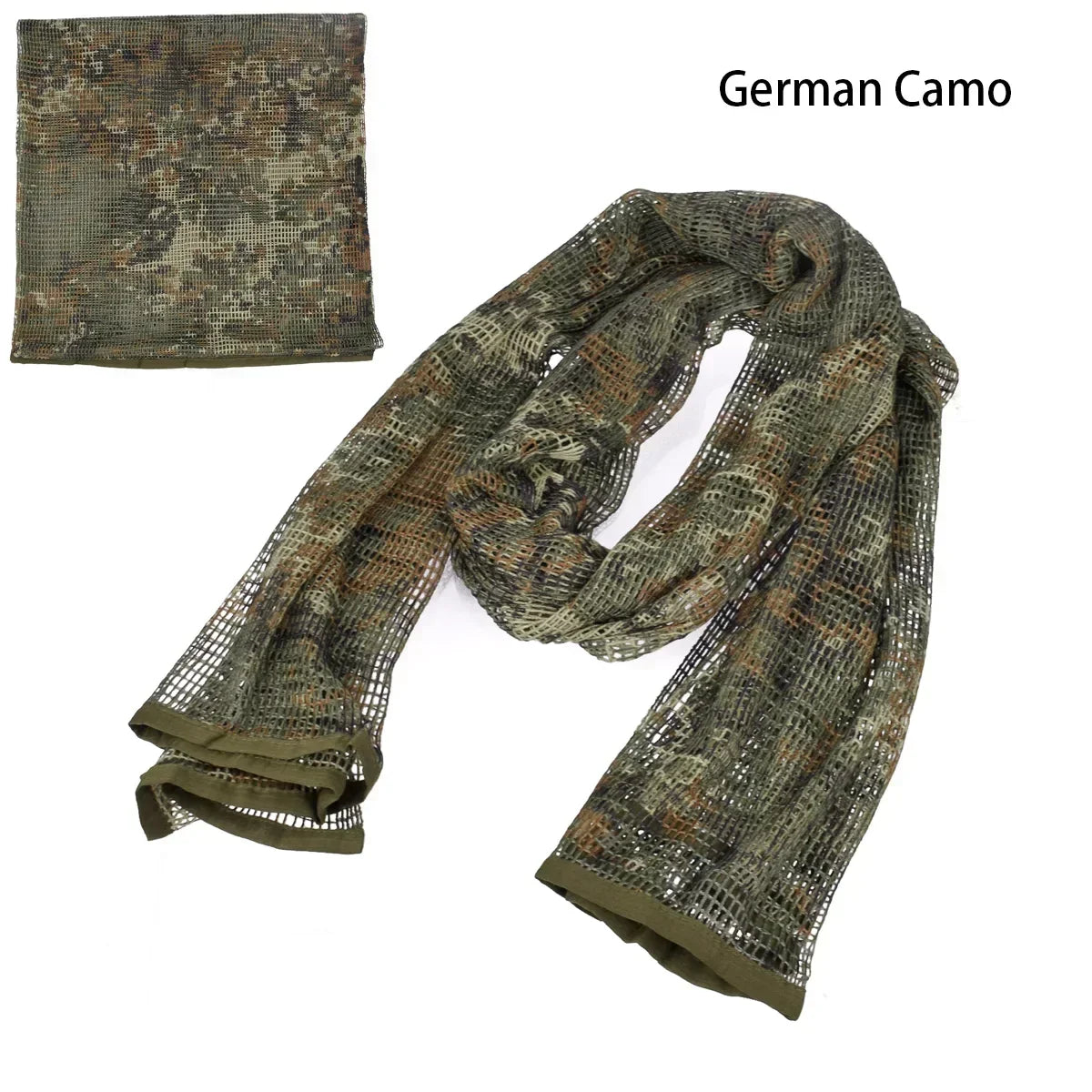 Camouflage Netting Scarf Sniper Veil Camo Mesh Face Scarf Veil Shemagh Head Wrap for Outdoor Camping Hiking Hunting Shooting