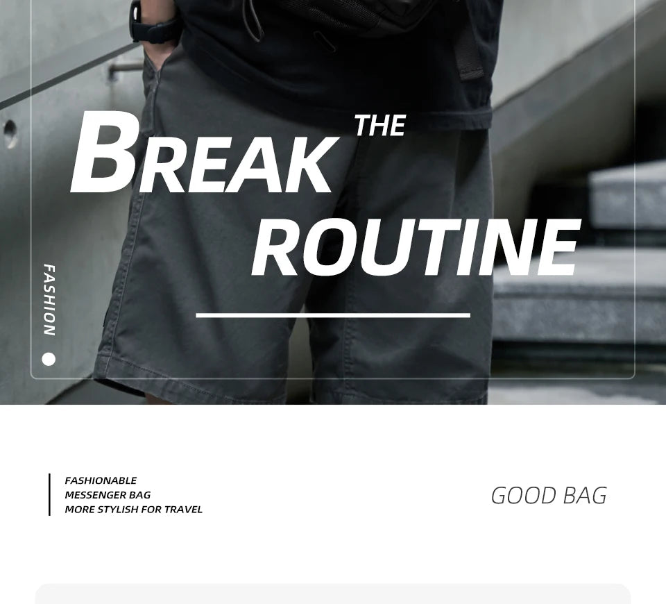 Fashion Casual Men Roll Top Shoulder Messenger Bag Large Size Outdoor Cycling Crossbody Side Bags Male Urban Trend Daypack