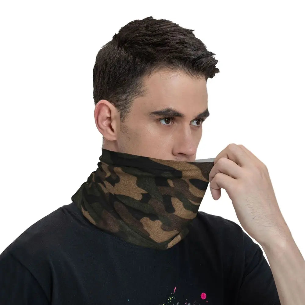 Custom Flecktarn Camo Bandana Neck Gaiter Windproof Face Scarf Cover Men Women Woodland Camouflage Headwear Tube Balaclava