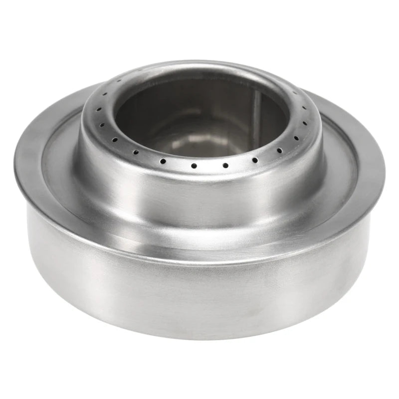 Lixada Outdoor Mini Alcohol Stove Titanium/Stainless Steel Camping Furnace with Cross Stand Stove Rack Picnic Pocket Stove