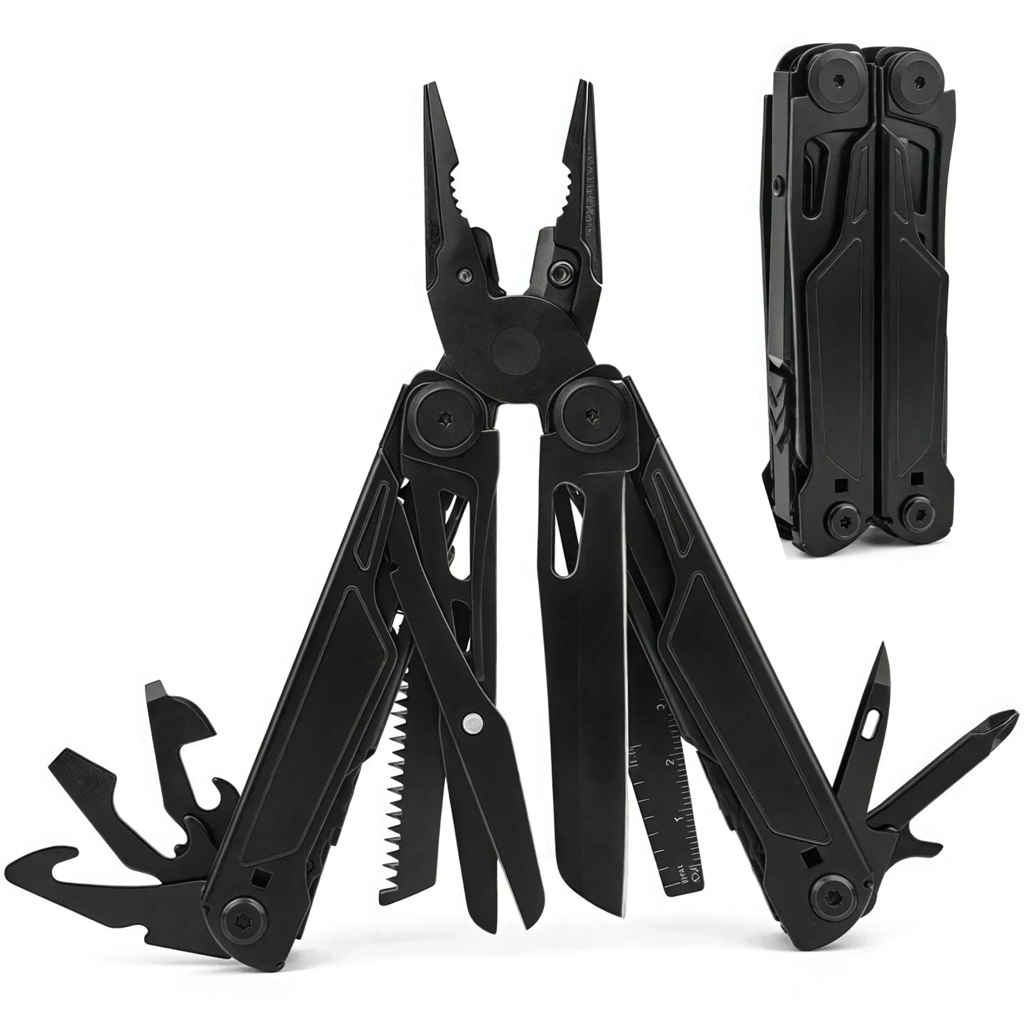 Multitool 18-in-1 EDC Pocket Knife Set with Wire Stripper, Pliers, and Pocket Clip, Gifts for Men, Stainless Steel Scissors