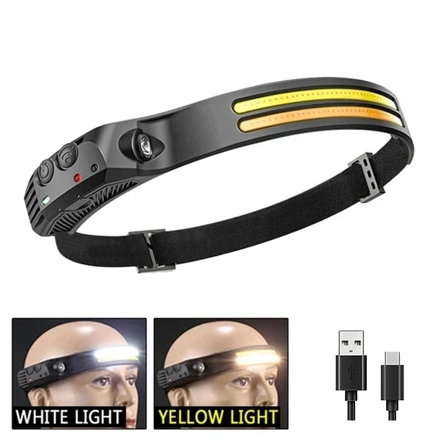 Powerful Induction COB LED Headlamp USB Rechargeable