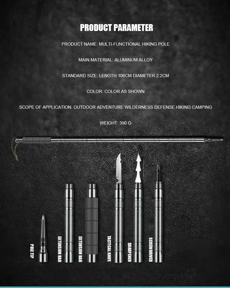 CEOI GWOK Durable Trekking Poles Lightweight Foldable Aluminum Alloy Hiking Sticks Outdoor Adventures Five-Seven Joints Poles