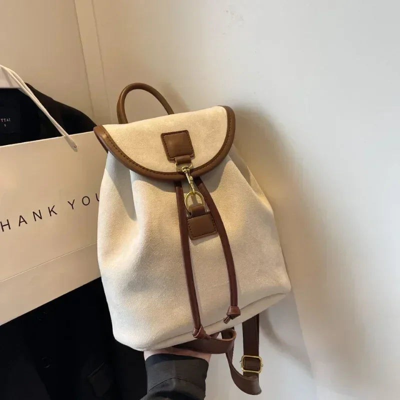 Fashion Women's Stylish Double Shoulder Backpack Large Capacity College Book Bag with Elegant Design Trendy Handbag for Students