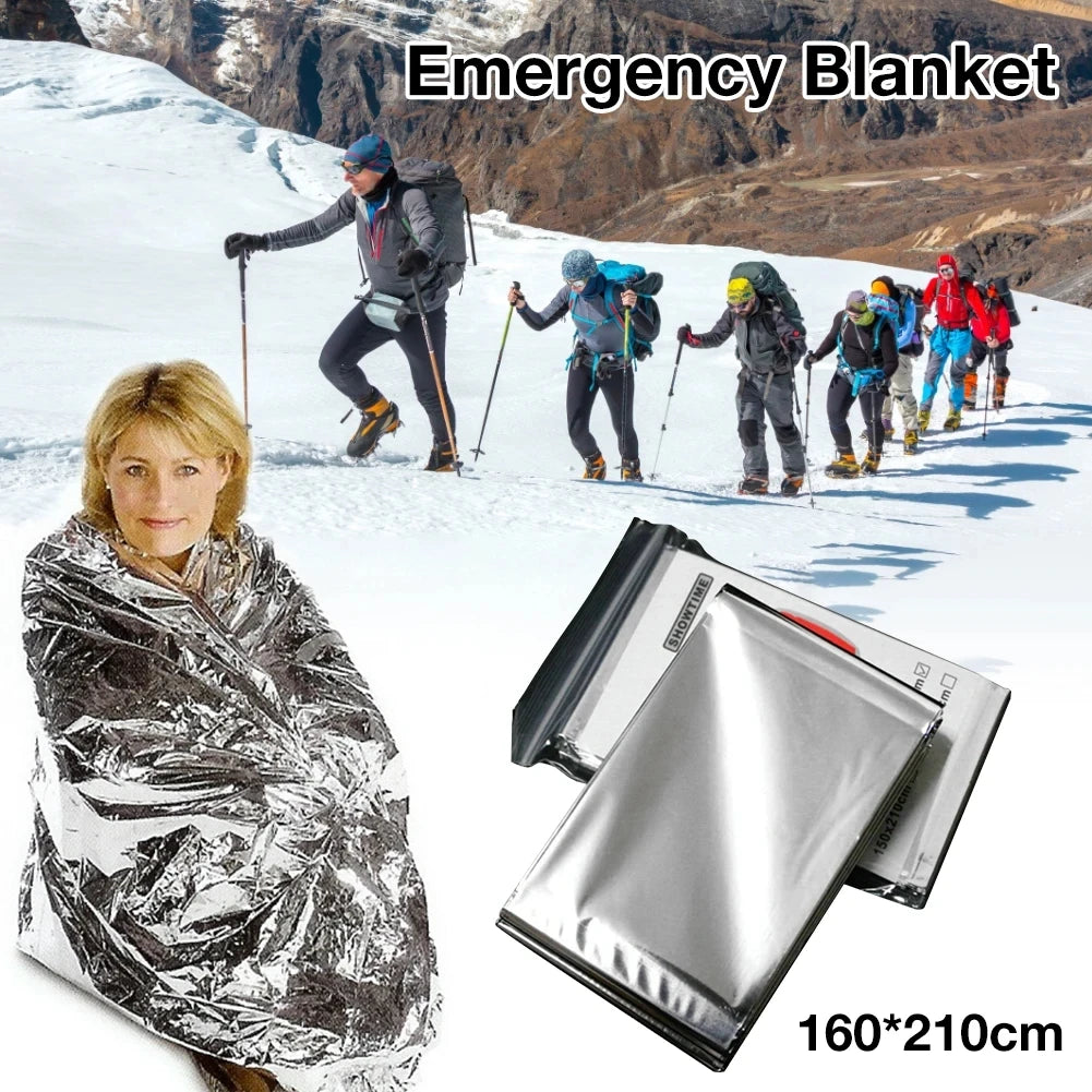 2 Person Emergency Shelter Bivy Survival Tent Kit Mylar Tube Tent Sleeping Bag Waterproof Outdoor SOS Thermal Blanket Reusable
