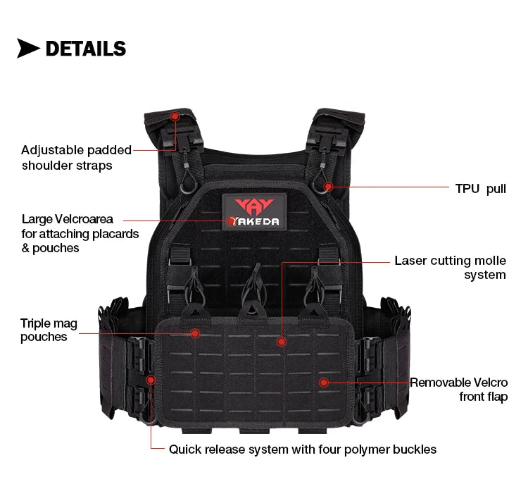 YAKEDA ATFG MOX CAMO Light Weight Quick Release Combat Plate Carrier 1000D Nylon Molle Chaleco Tactico Tactical Vest Hunting