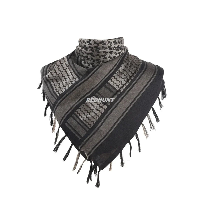 Hot sale Arab Keffiyeh Shemagh Scarf Cotton Winter Shawl Neck Warmer Cover Head Wrap Windproof Tactical Camping Scarf Men Women