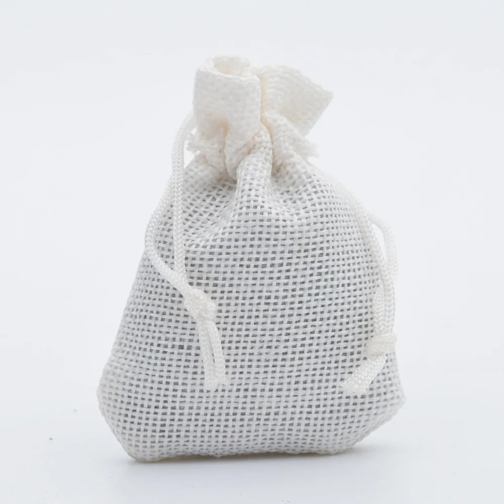5pcs Multisize Jute Burlap Linen Drawstring Bag Christmas Halloween Gift Bags Wedding Birthday Party Candy Chocolate Packing Bag