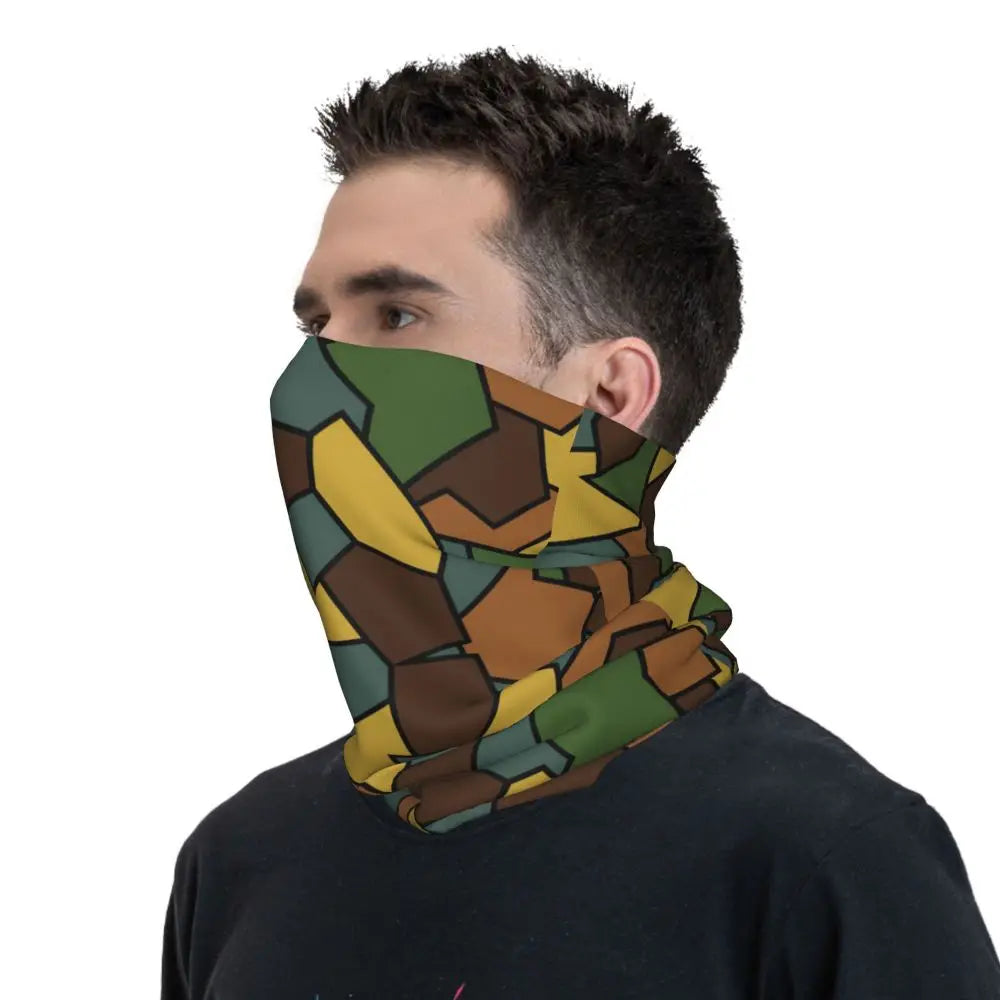 Custom Flecktarn Camo Bandana Neck Gaiter Windproof Face Scarf Cover Men Women Woodland Camouflage Headwear Tube Balaclava