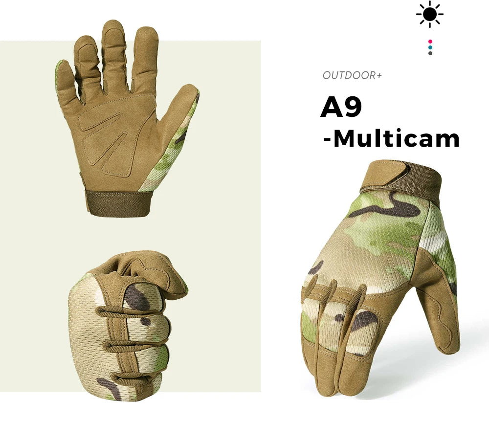Tactical Full Finger Gloves Touch Screen Breathable Paintball Airsoft Shooting Hiking Combat Sport Hunting Bicycle Work Gear Men