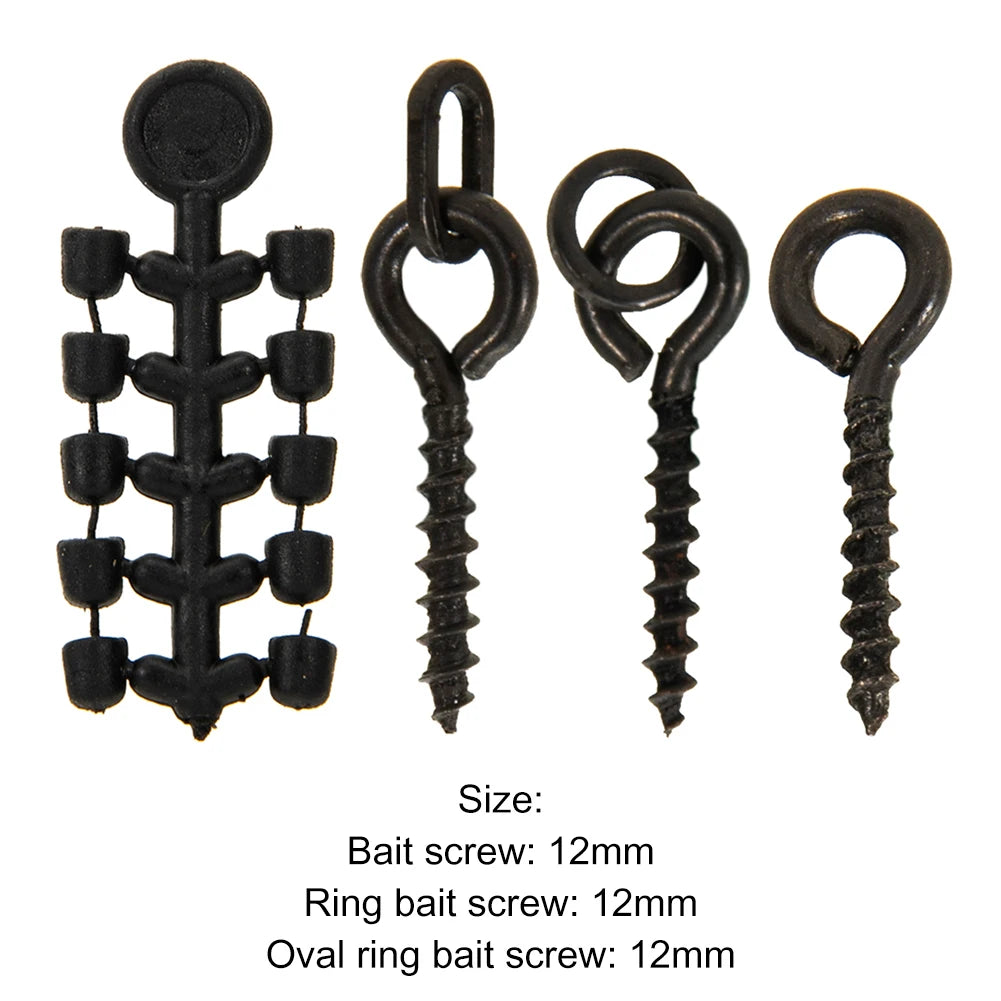 20 Pcs Fishing Screws 50 Pcs Hook Stop Hook Carp Fishing Accessories Hook Stops Beads for Carp Fish For Fishing Rig Boilies Fish