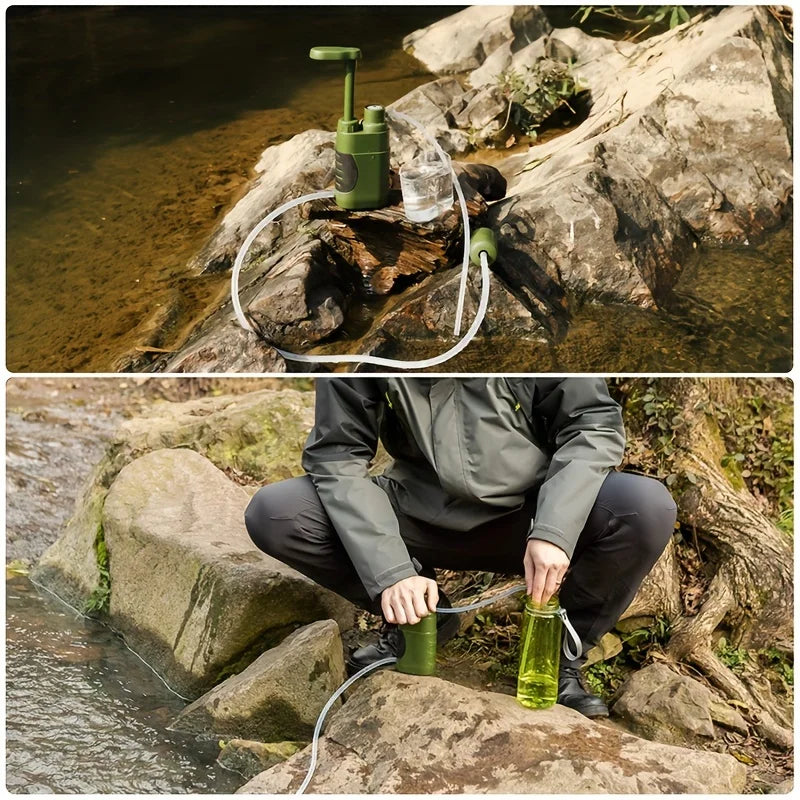 Upgrade Outdoor Water Filter Filtration System Portable Camping Water Purifier Emergency Supplies Camping Hiking Survival Tool