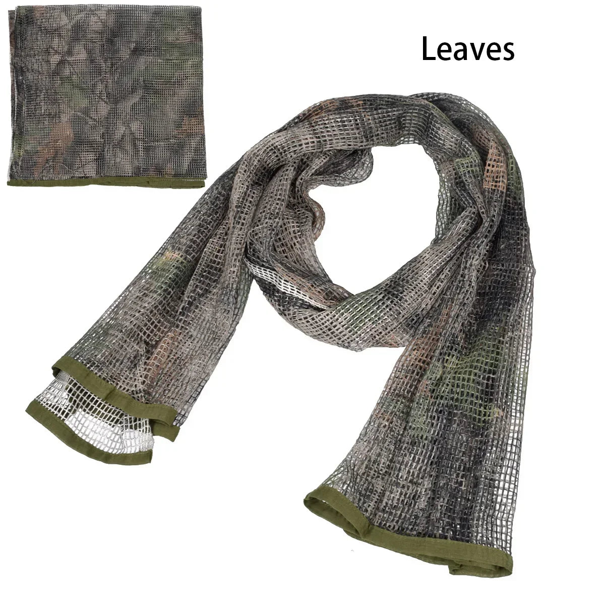 Camouflage Netting Scarf Sniper Veil Camo Mesh Face Scarf Veil Shemagh Head Wrap for Outdoor Camping Hiking Hunting Shooting