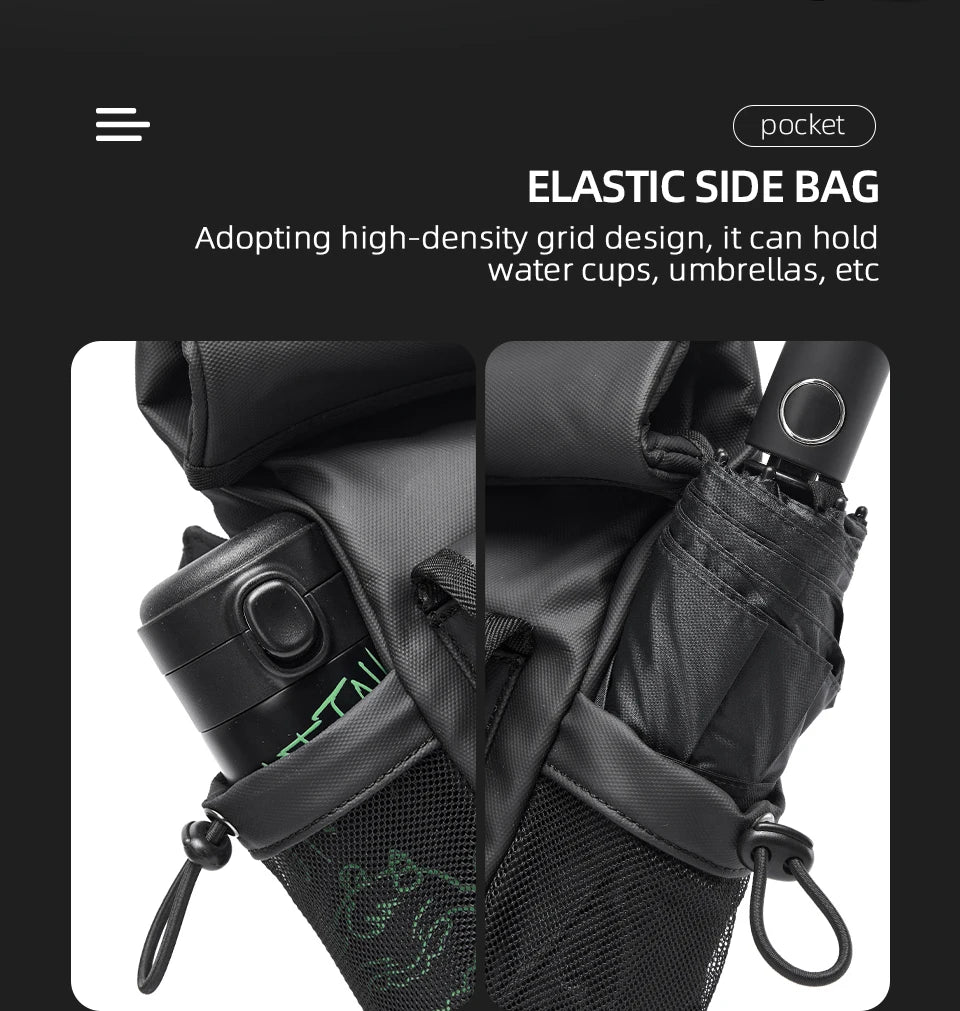 Fashion Casual Men Roll Top Shoulder Messenger Bag Large Size Outdoor Cycling Crossbody Side Bags Male Urban Trend Daypack