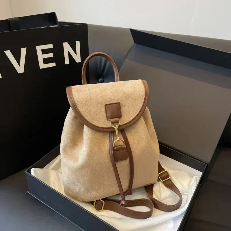 Fashion Women's Stylish Double Shoulder Backpack Large Capacity College Book Bag with Elegant Design Trendy Handbag for Students